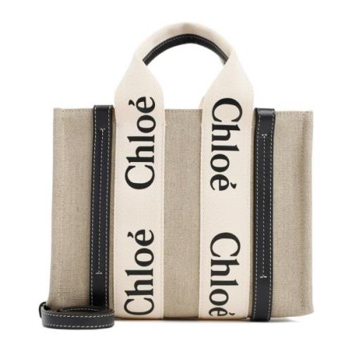 Chloé Neutral Axelväska Woody Tote Multicolor, Dam