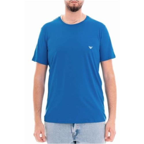 Emporio Armani Grundläggande Bomull T-shirt - Blå Blue, Herr