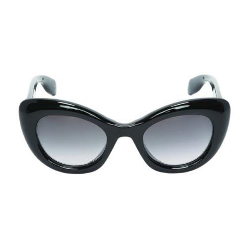 Alexander McQueen Cat-Eye Solglasögon med Skuggade Linser Black, Dam