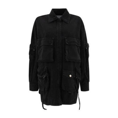 The Attico Svart Fern Short Coat Black, Dam