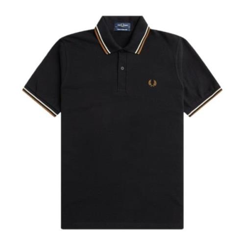 Fred Perry Original Twin Tipped Polo Klassisk Stil Black, Herr