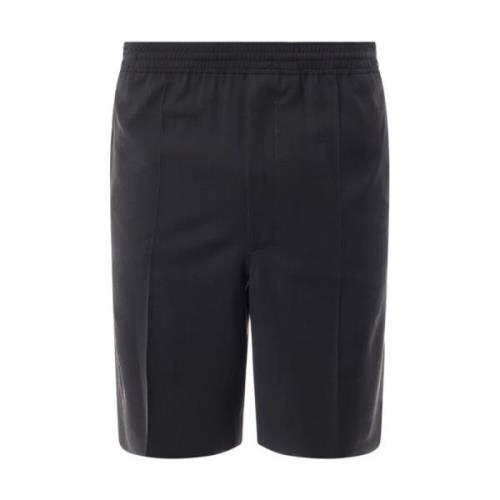 Givenchy Svarta Ull Shorts Elastisk Midja Dragkedja Black, Herr