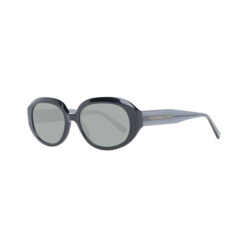 Ted Baker Svarta ovala solglasögon med grå linser Black, Dam