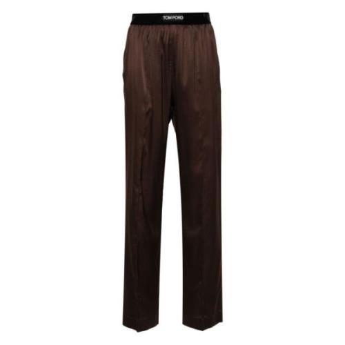 Tom Ford Silk Satin PJ Byxor Brown, Dam