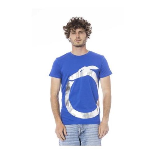 Trussardi Blå Logo Print Bomull T-shirt Blue, Herr