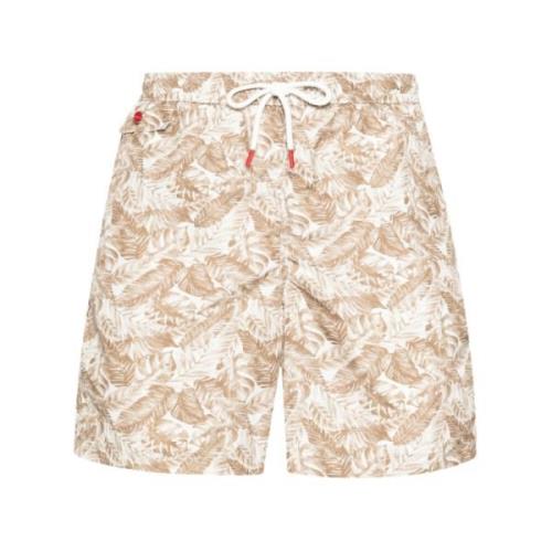 Kiton Blommigt Tryck Simshorts Beige, Herr