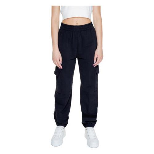 Calvin Klein Sportiga Byxor med Vävt Märke Black, Dam