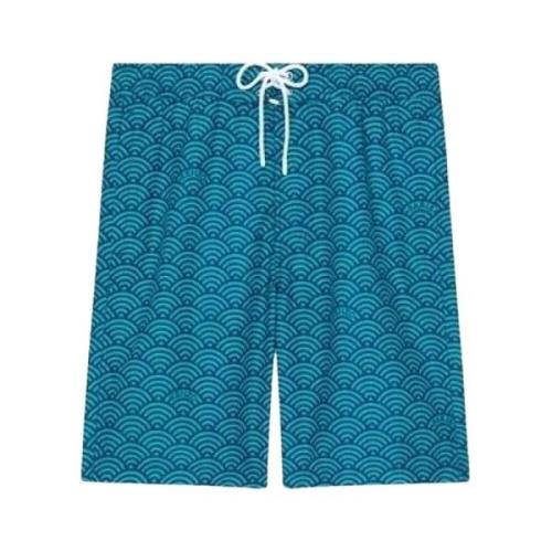 Kenzo Blå Långa Boardshorts Blue, Herr