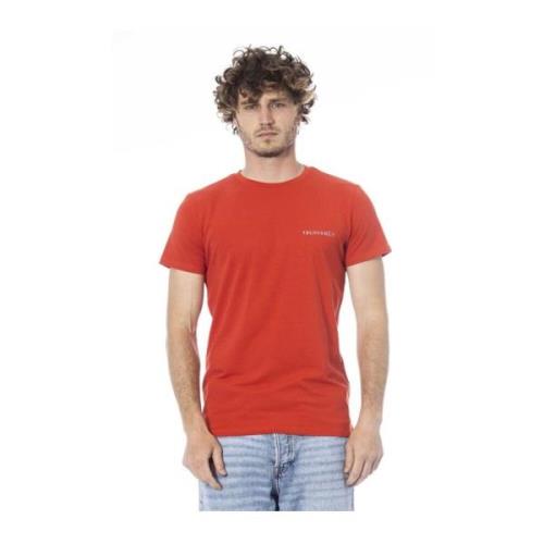 Trussardi Röd Logo Print Crew Neck T-Shirt Red, Herr