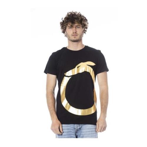 Trussardi Svart Logotyp Bomull T-shirt Kort Ärm Black, Herr