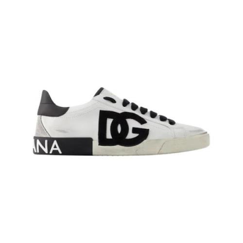 Dolce & Gabbana Läder sneakers White, Dam