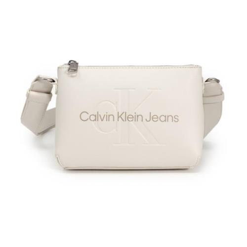 Calvin Klein Jeans Kamera Pouch21 Mono White, Dam