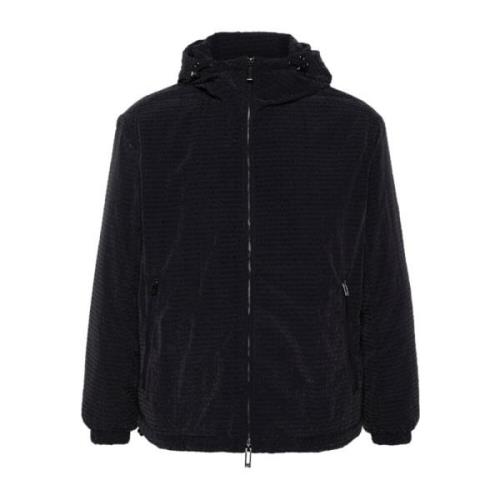 Emporio Armani Marin Logo Blouson Jacka med Huva Blue, Herr