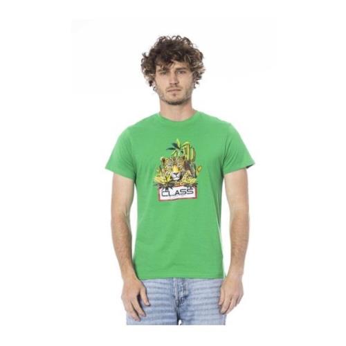 Cavalli Class Grön Logo Print Bomull T-shirt Green, Herr