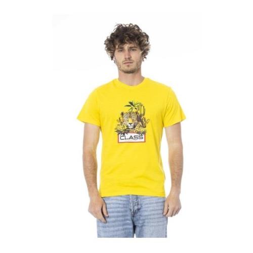 Cavalli Class Gul Logo T-shirt Korta ärmar Rund Hals Yellow, Herr