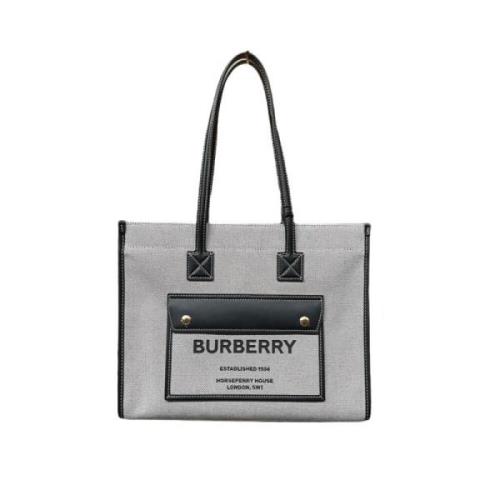 Burberry Canvas Freya Grey Small Väska Gray, Unisex