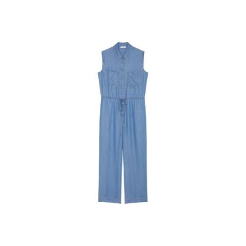 Marc O'Polo Ärmfri jumpsuit med raka ben Blue, Dam