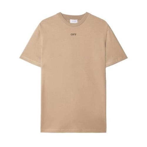 Off White Beige T-shirts och Polos med Svart OFF Skrift Beige, Herr