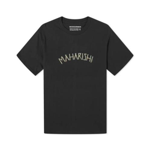 Maharishi Bambu T-shirt Svart Grafiskt Tryck Black, Herr