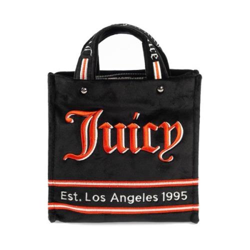 Juicy Couture Sammet Shopper Väska Svart/Mandarin Multicolor, Dam