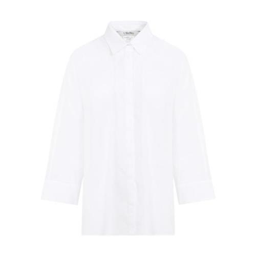 Max Mara Vit Popeline Skjorta White, Dam