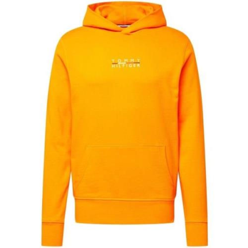 Tommy Hilfiger Ekologisk Bomullshoodie med Frontlogo Orange, Herr