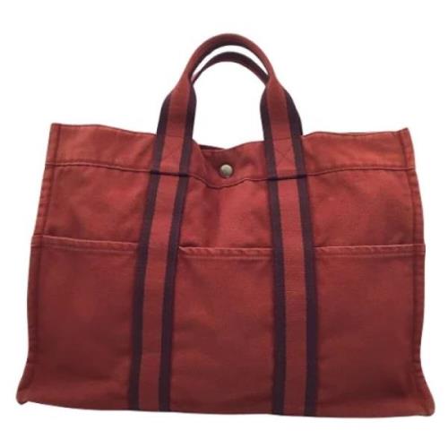 Hermès Vintage Pre-owned Canvas totevskor Red, Dam