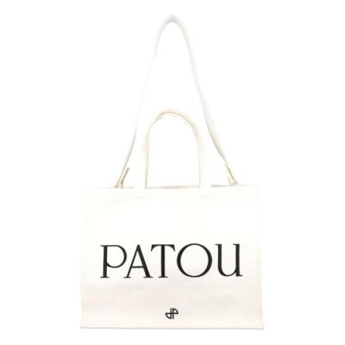 Patou Vit Logo Tote Handväska White, Dam