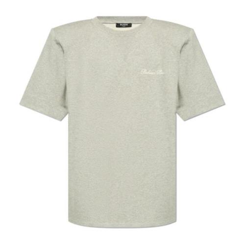 Balmain T-shirt med logotyp Gray, Herr