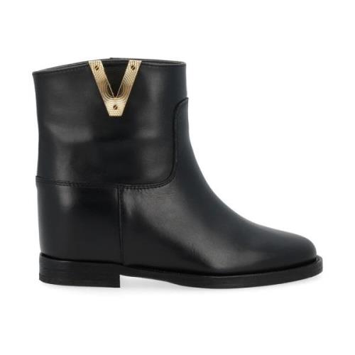 Via Roma 15 Diamant Split V Ankelboot Black, Dam