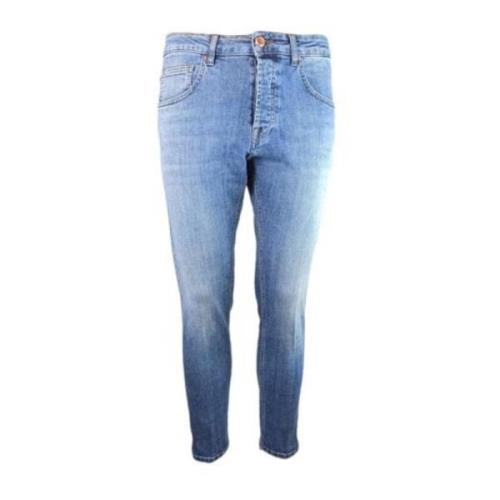 Don The Fuller Yaren Slim Fit Jeans med Gold Rose Button Blue, Herr