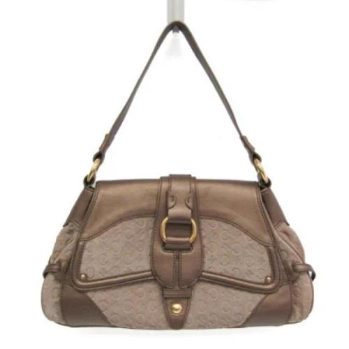 Celine Vintage Pre-owned Laeder axelremsvskor Beige, Dam