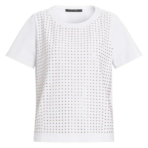 Marina Rinaldi Klassisk T-shirt med Dekorativa Stenar White, Dam