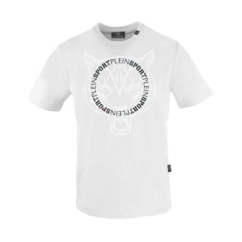 Plein Sport Bomull T-shirt med Framtryck White, Herr