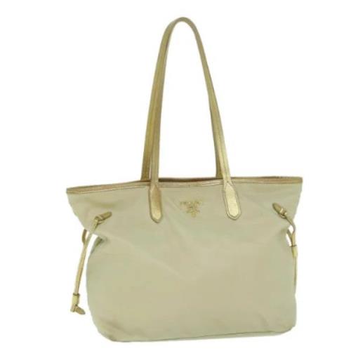 Prada Vintage Pre-owned Nylon totevskor Beige, Dam