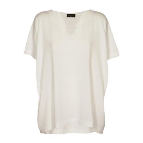 Roberto Collina Vita Sweaters Girocollo MC Over White, Dam