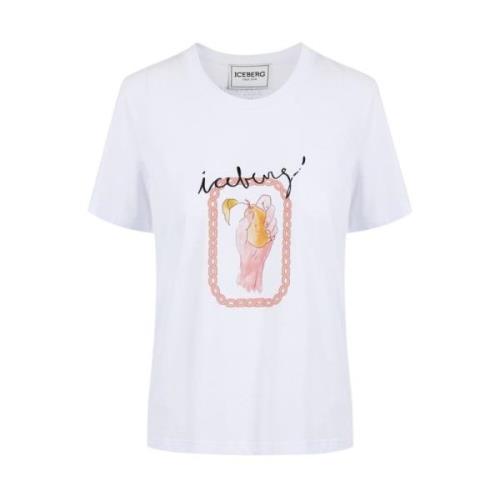 Iceberg T-shirt med Forbidden Fruit print White, Dam