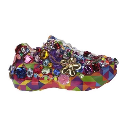 Comme des Garçons Plattformsneakers med insatser och stenar Multicolor...