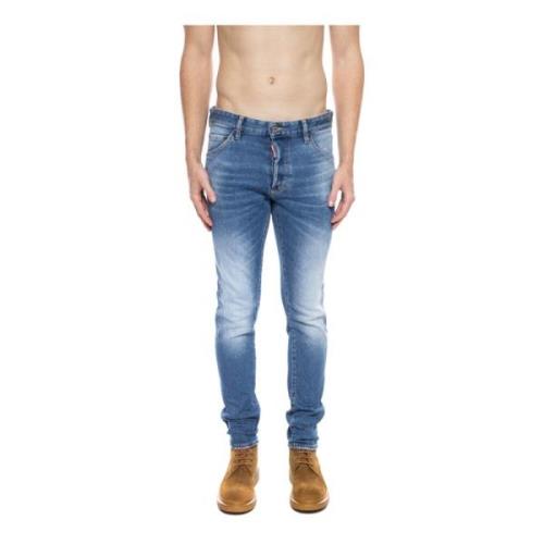 Dsquared2 Blå Distressed Skinny Jeans Blue, Herr