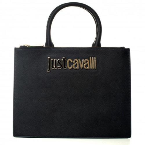 Just Cavalli Svart Läder Axelväska Black, Dam