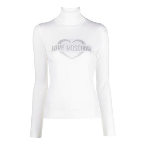 Moschino Dam Turtleneck Tröja Ullblandning White, Dam