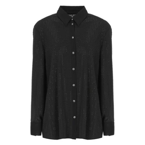 Versace Jeans Couture Svart Skjorta med Strassdetaljer Black, Dam