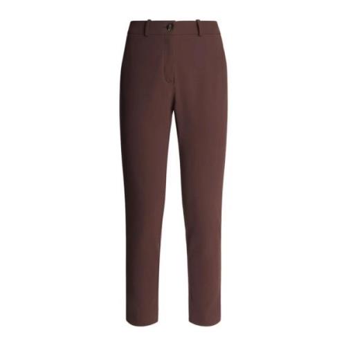 RRD Kvinnors Klassiska Slim-Fit Bältesbyxor Brown, Dam