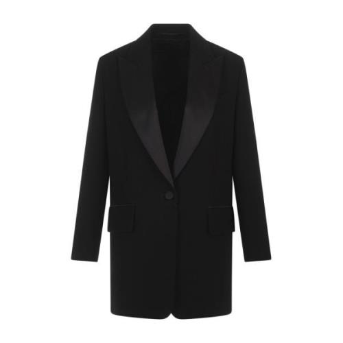 Max Mara Svart Tuxedo Jacka Oversize Volym Black, Dam