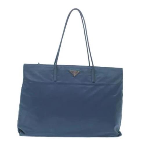 Prada Vintage Pre-owned Nylon totevskor Blue, Dam