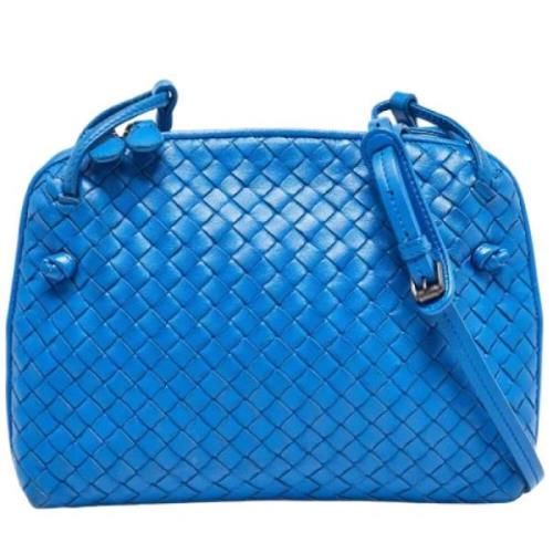 Bottega Veneta Vintage Pre-owned Laeder crossbodyvskor Blue, Dam