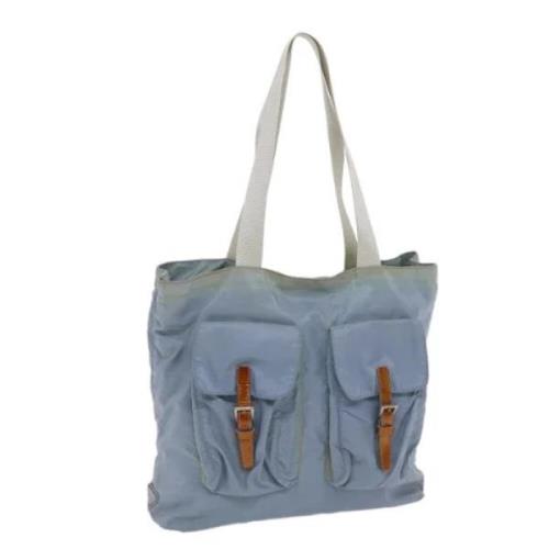 Prada Vintage Pre-owned Nylon totevskor Blue, Dam