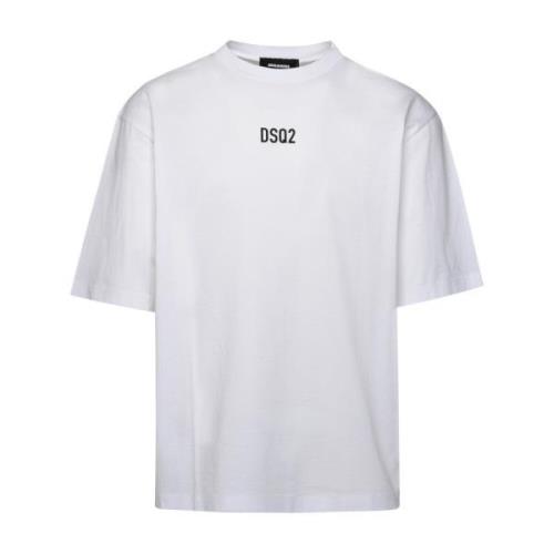 Dsquared2 Vit Bomullsöversized T-Shirt med Logotryck White, Herr