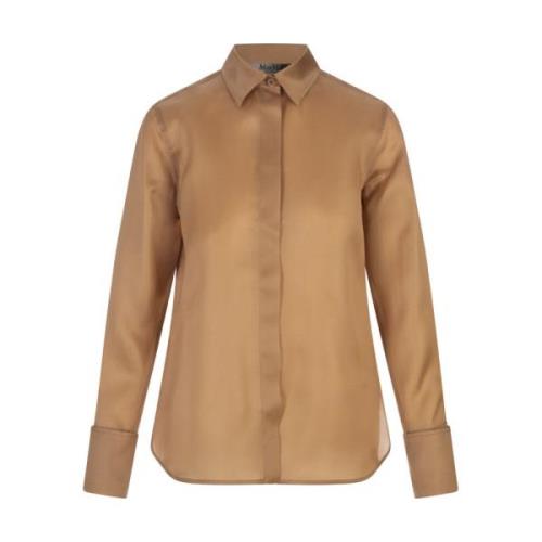 Max Mara Silk Organza Nola Skjorta Brun Brown, Dam