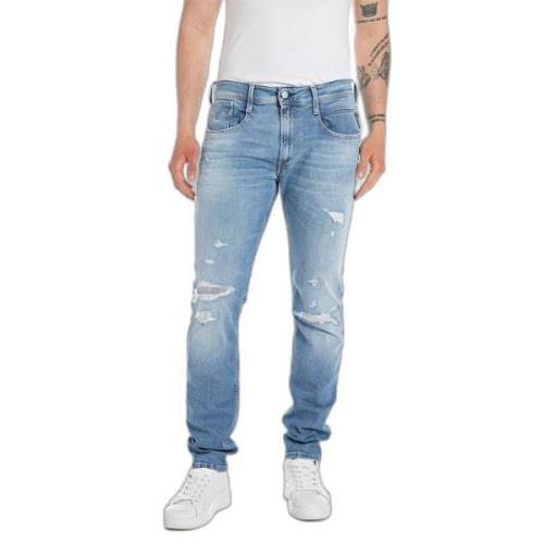 Replay Ljusblå Jeans med Dragkedja Blue, Herr